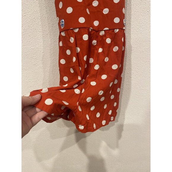 Matilda Jane Romper Girls 8 Red White Polka Dot Blue Most Magical Day Ruffle - Picture 3 of 7